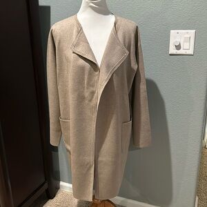 JCrew Juliette collarless cardigan sweater size M, color birch